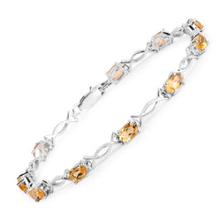 4.30 Carat Genuine Citrine .925 Sterling Silver Bracelet