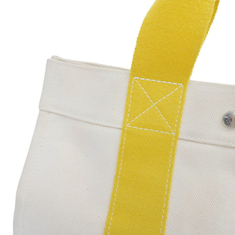 Hermes HERMES Bag Womens Mens Tote Handbag Bora PM Canvas Yellow Ivory
