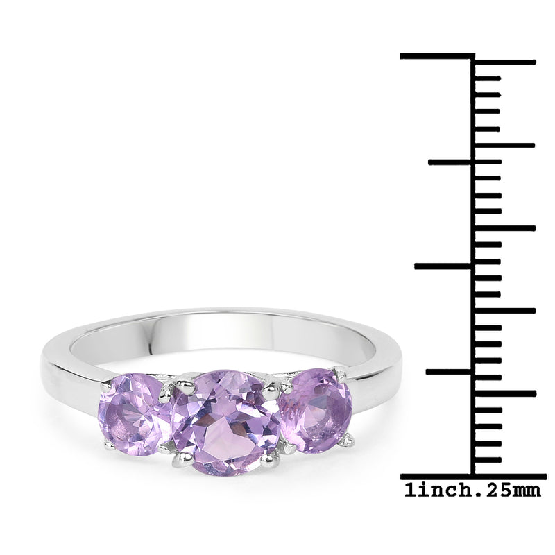 1.63 Carat Genuine Amethyst .925 Sterling Silver Ring