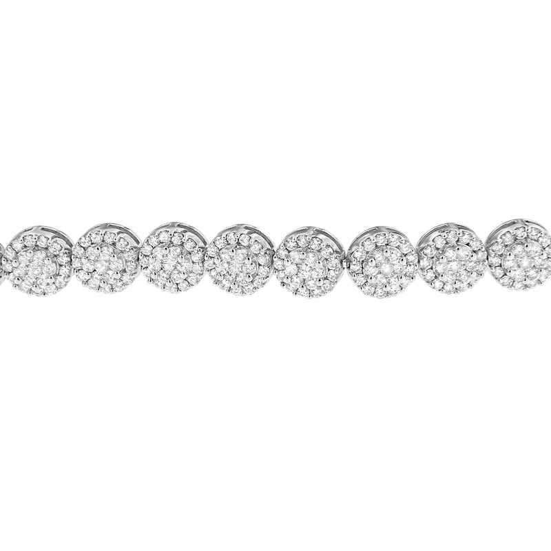 14K White Gold 9 1/2ct. TDW Round-cut Diamond Bracelet (H-ISI2-I1)