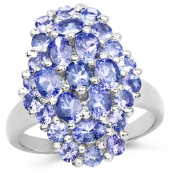 2.79 Carat Genuine Tanzanite .925 Sterling Silver Ring