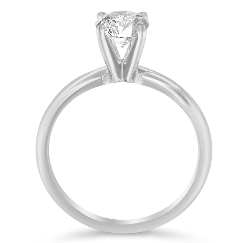 14K White Gold 4/5 Cttw GIA Certified 4 Prong Set Round Brilliant Cut Diamond Solitaire Engagement Ring (I-J Color, VVS1-VVS2 Clarity) - Size 6