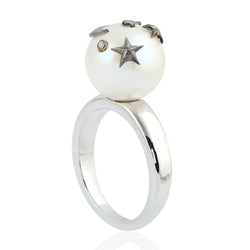 12.33ct Natural Pearl Dome Ring 925 Sterling Silver Jewelry