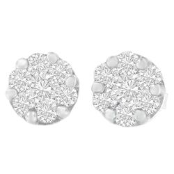 14K White Gold 1 cttw Round Cut Diamond Earrings (H-I, SI2-I1)