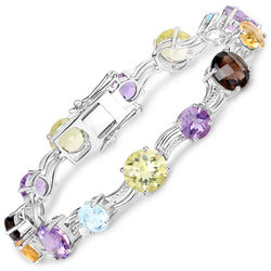 26.43 Carat Genuine Multi Stone .925 Sterling Silver Bracelet