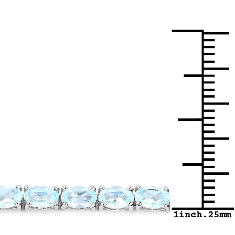 9.00 Carat Genuine Blue Topaz .925 Sterling Silver Bracelet