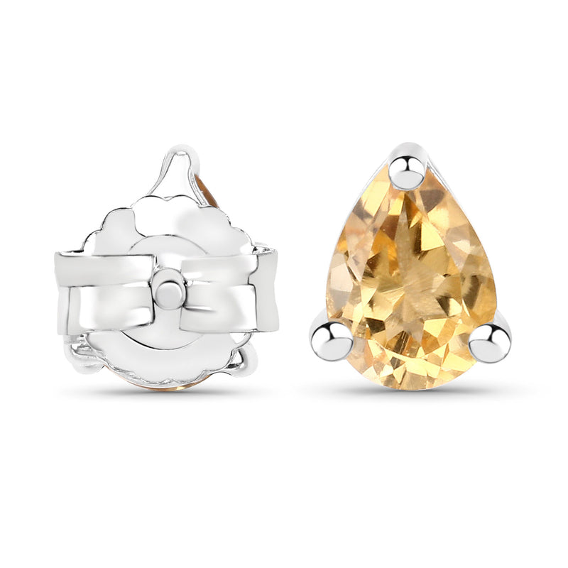 1.12 Carat Genuine Citrine .925 Sterling Silver Earrings