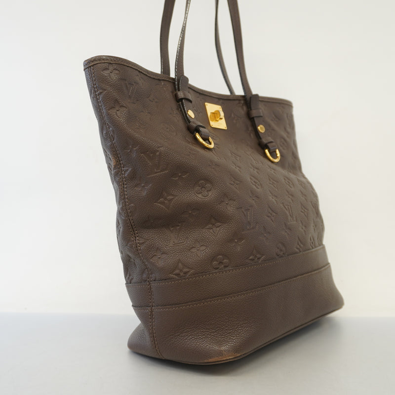 Auth Louis Vuitton Monogram Empreinte M93237 Womens Shoulder BagTote Bag Earth