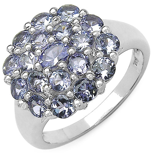 1.83 Carat Genuine Tanzanite .925 Sterling Silver Ring