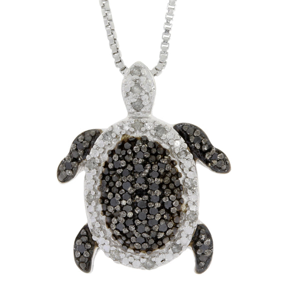.15ct Black Diamond Animal Pendant Sterling Silver