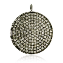 925 Silver Pave Diamond Charm Pendant Handmade Jewelry Gift For Women