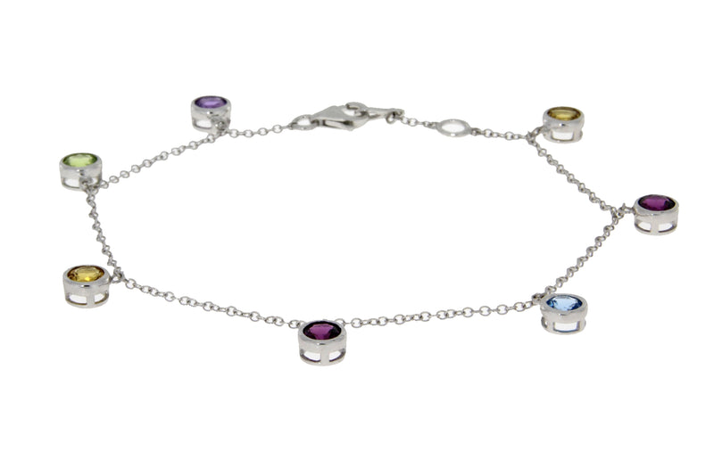 Genuine 2.70ct Multi Stone Bracelet 14KT White Gold