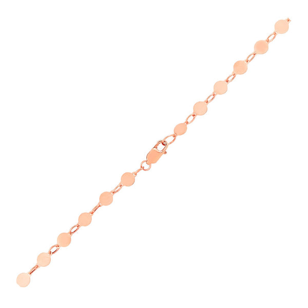 14k Rose Gold Bracelet with Polished Circles