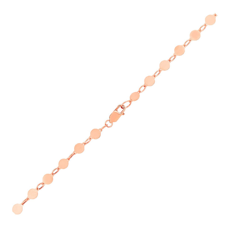 14k Rose Gold Bracelet with Polished Circles