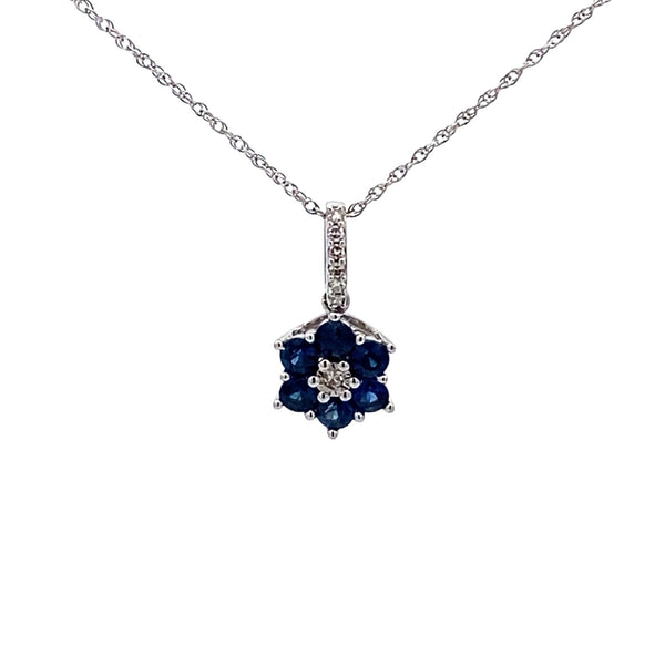 .11ct Sapphire Diamond Fashion Pendants 10KT White Gold