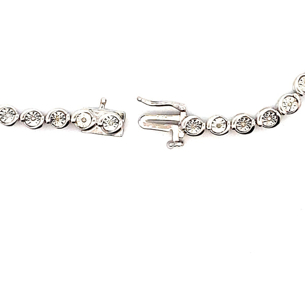 Genuine .11ct Diamond Tennis Bracelet Sterling Silver