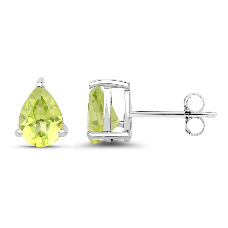 1.33 Carat Genuine Peridot .925 Sterling Silver Earrings