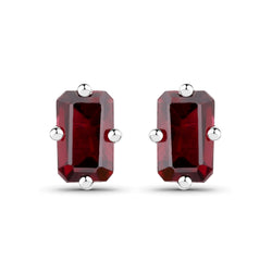 0.80 Carat Genuine Garnet .925 Sterling Silver Earrings