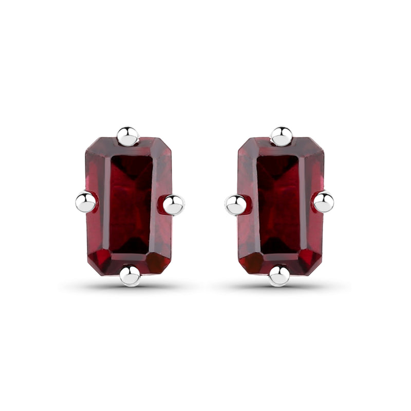 0.80 Carat Genuine Garnet .925 Sterling Silver Earrings