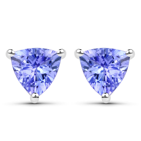 1.18 Carat Genuine Tanzanite .925 Sterling Silver Earrings