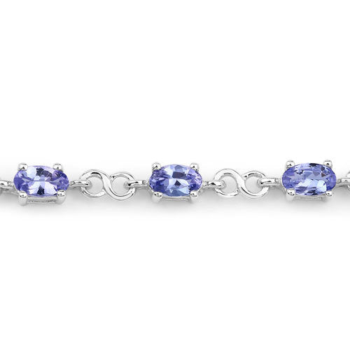 2.91 Carat Genuine Tanzanite .925 Sterling Silver Bracelet