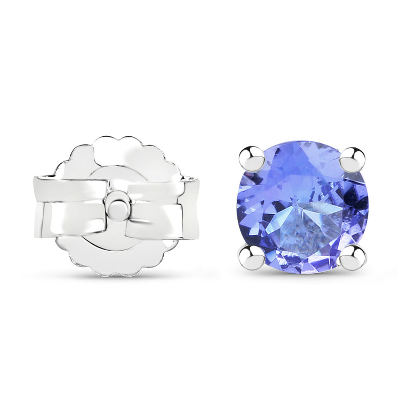 0.46 Carat Genuine Tanzanite .925 Sterling Silver Earrings