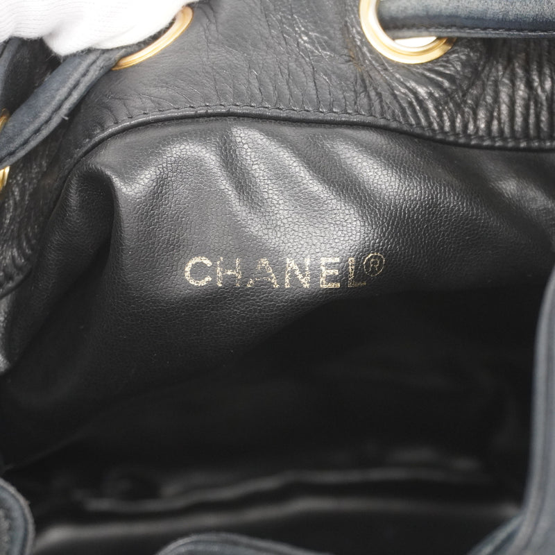 Auth Chanel Triple Coco Shoulder Bag Womens Leather Shoulder Bag Black
