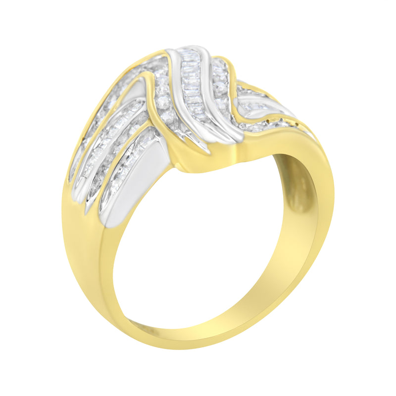 10K Yellow and White Gold 1/2 ct TDW Diamond Bypass Ring (I-JI2-I3)