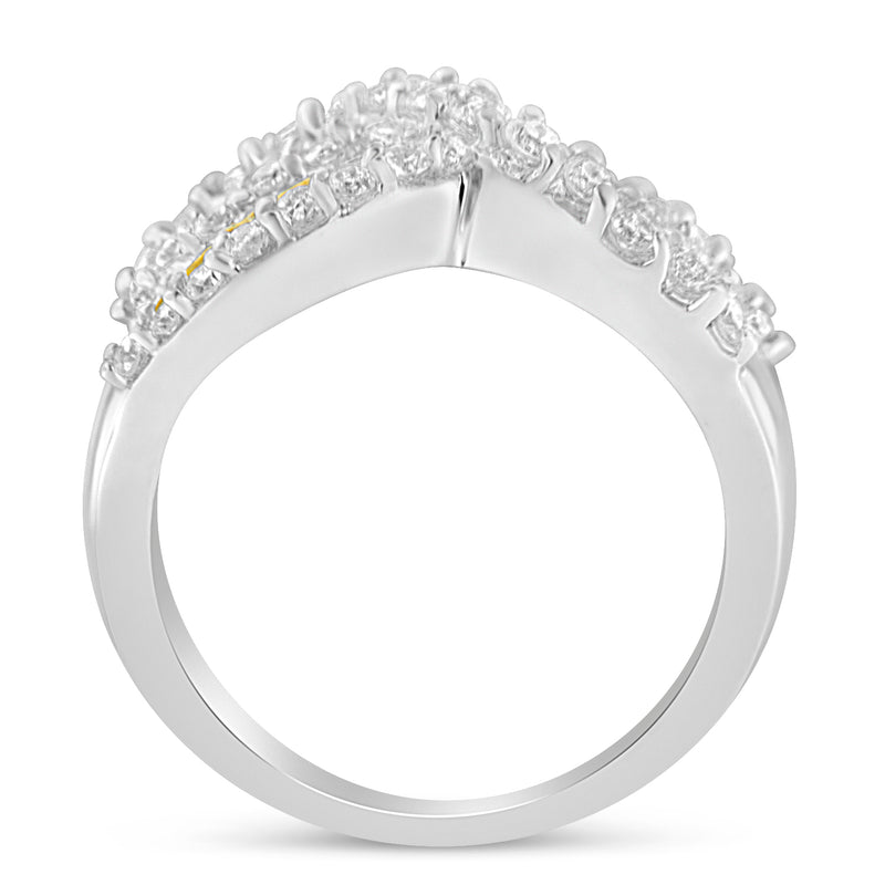 14k White Gold 1 1/4ct TDW Treated Yellow Baguette and Round Diamond Infinity Ring(H-I I1-I2)
