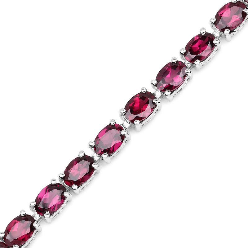 15.08 Carat Genuine Rhodolite .925 Sterling Silver Bracelet