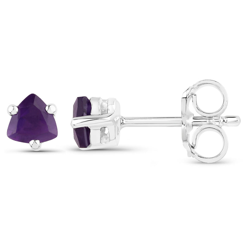 0.50 Carat Genuine Amethyst .925 Sterling Silver Earrings