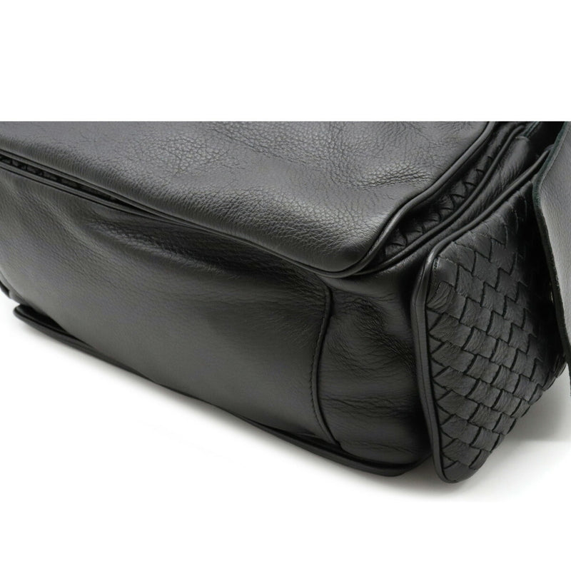 Bottega Veneta Intrecciato Handbag Shoulder Bag Leather Black 144413