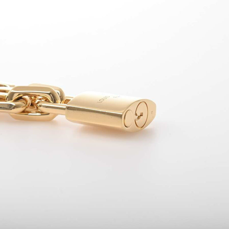 LOUIS VUITTON Louis Vuitton Korea LV Edge Cadena Chain Necklace Gold Metal