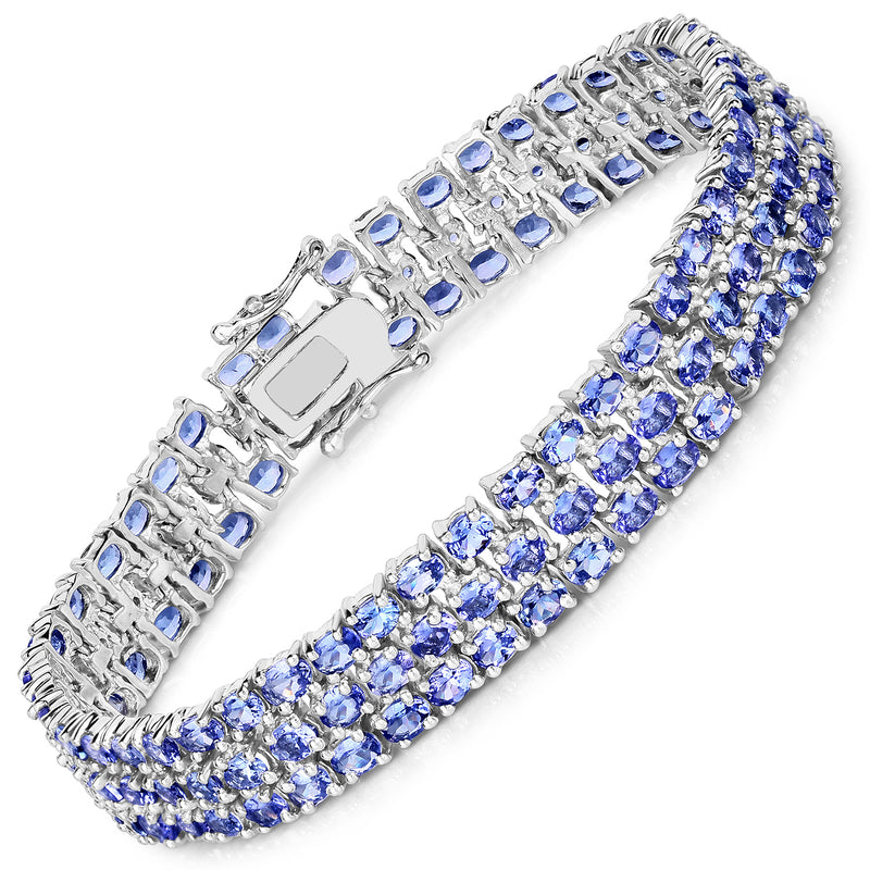 22.27 Carat Genuine Tanzanite .925 Sterling Silver Bracelet