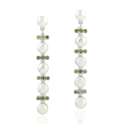 Drop/Dangle Earrings Bezel Set Pearl Gemstone 925 Sterling Silver Jewelry