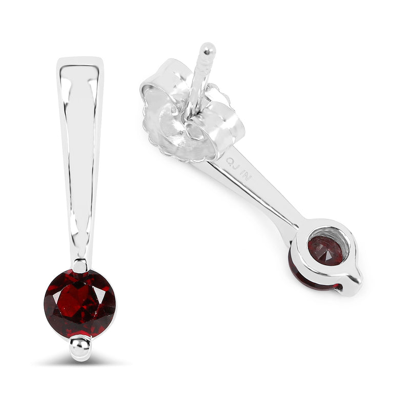 0.64 Carat Genuine Garnet .925 Sterling Silver Earrings