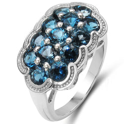 2.47 Carat Genuine Blue Topaz .925 Sterling Silver Ring