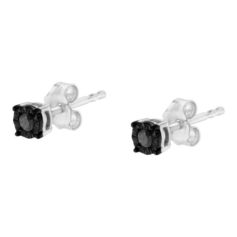 .925 Sterling Silver Classic 1/10CTTW Diamond Stud Earrings (Choice of Diamonds)