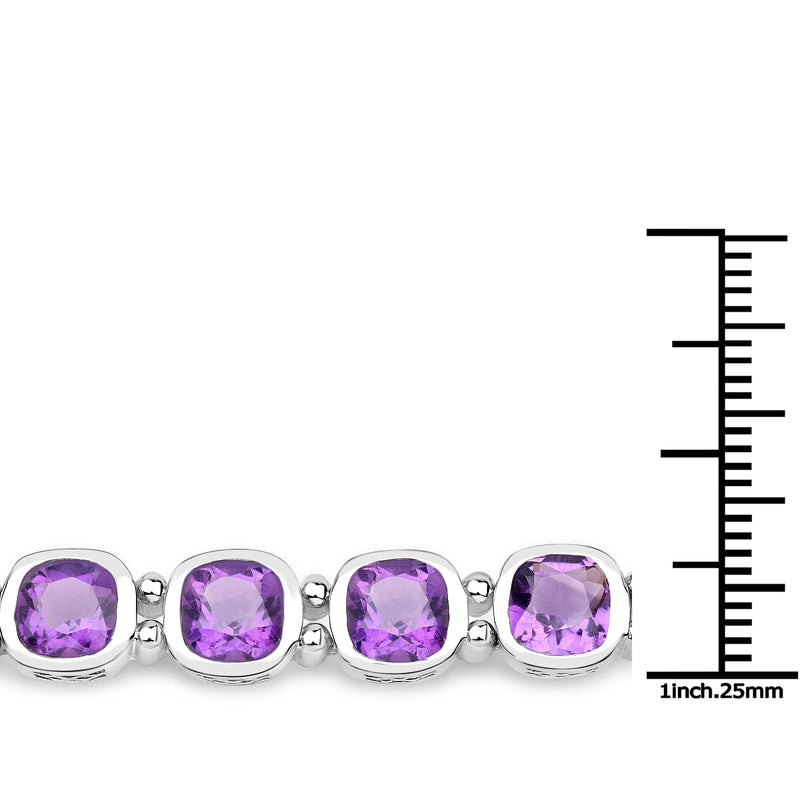 13.50 Carat Genuine Amethyst .925 Sterling Silver Bracelet