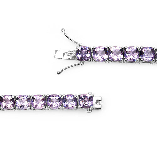 27.60 Carat Genuine Amethyst .925 Sterling Silver Bracelet