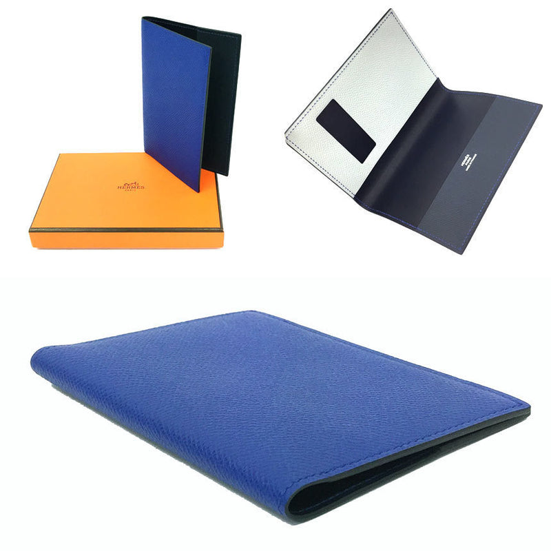 Hermes Passport Case MC2 Magellan Color Block H074714CAAE Blue Leather