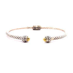 Bangle Bracelet Sterling Silver 18KT Gold