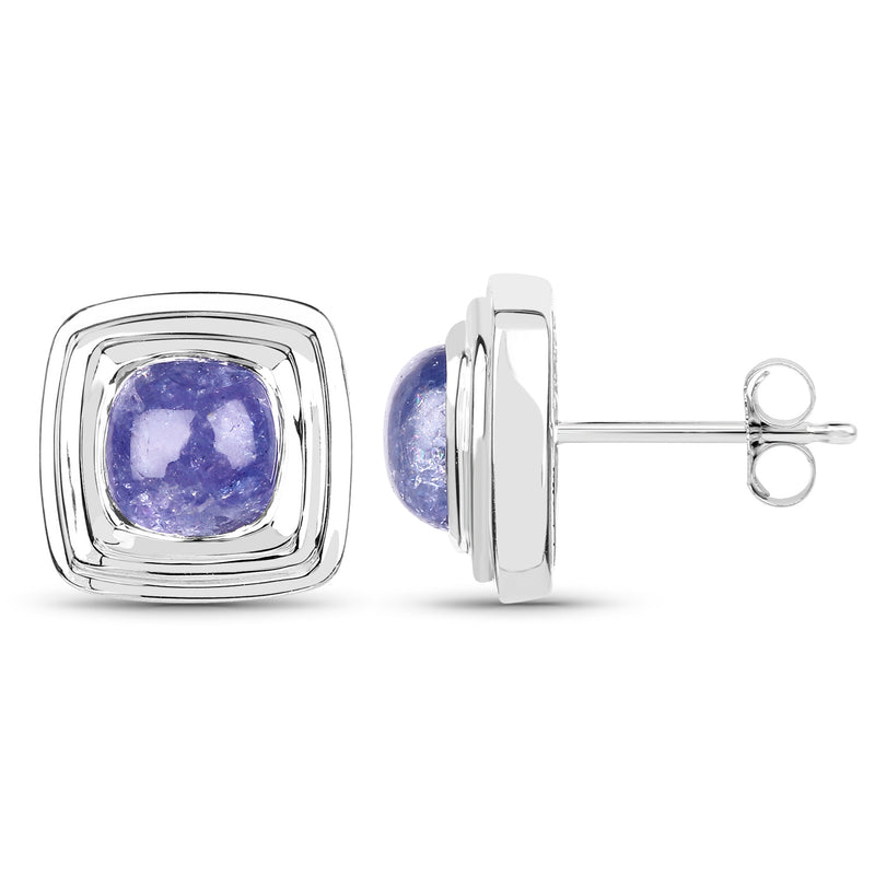 4.74 Carat Genuine Tanzanite .925 Sterling Silver Earrings