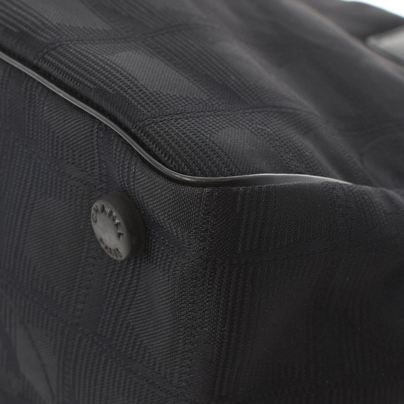 CHANEL New Travel Line Tote MM Old Metal Fittings Black Womens Nylon Handbag