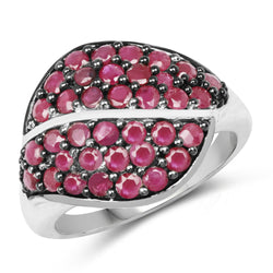 1.72 Carat Genuine Ruby .925 Sterling Silver Ring