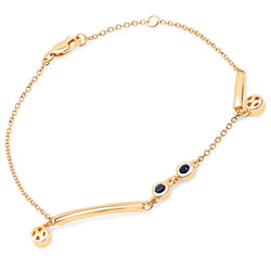 18K Yellow Gold Plated 0.24 Carat Genuine Blue Sapphire .925 Sterling Silver Bracelet