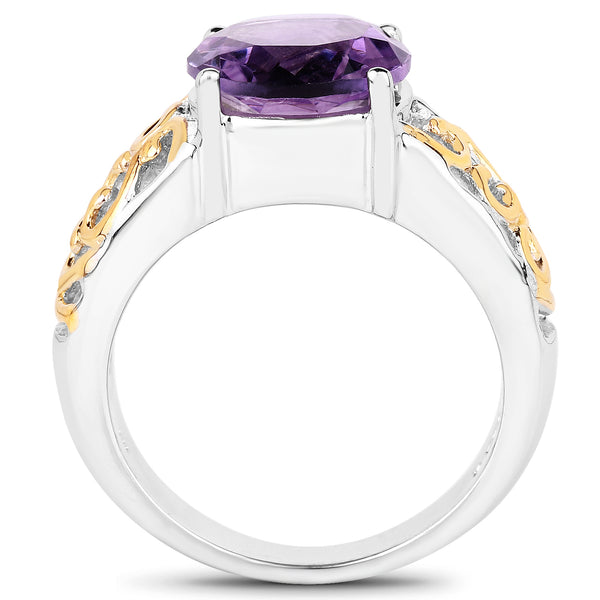 3.30 Carat Genuine Amethyst .925 Sterling Silver Ring