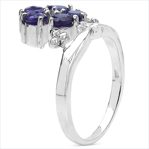 1.20 Carat Genuine Amethyst .925 Sterling Silver Ring