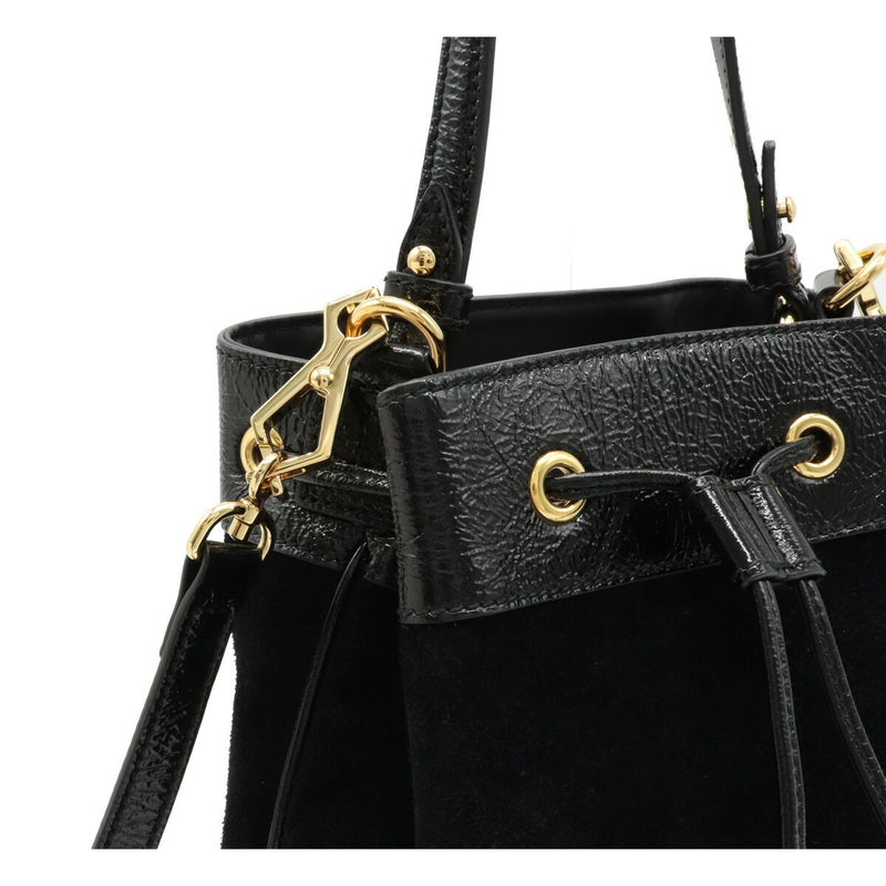 Gucci Ophidia Small Bucket Bag Webline Handbag 2WAY Shoulder Drawstring Suede Leather Black 550621
