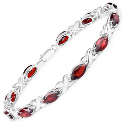 13.20 Carat Genuine Garnet .925 Sterling Silver Bracelet